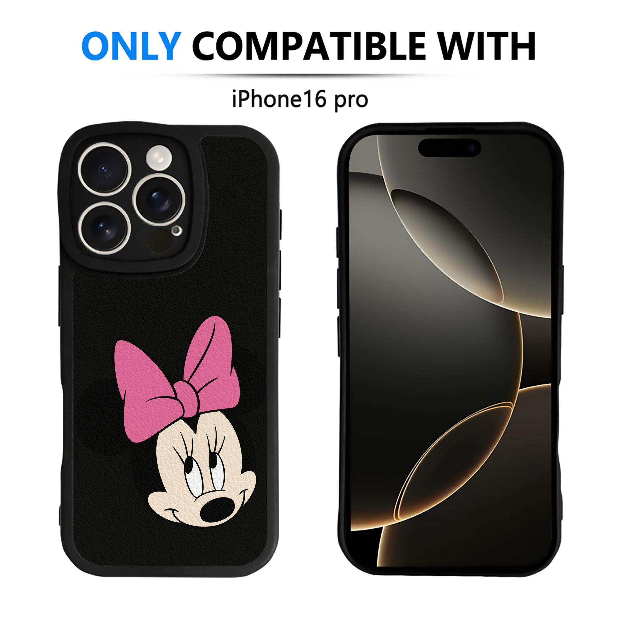 （画像用） ミッキーマウス Mickey Mouse 【iPhone 16シリーズ対応】シリコンスマホケース（レザー調） 材質：シリコン